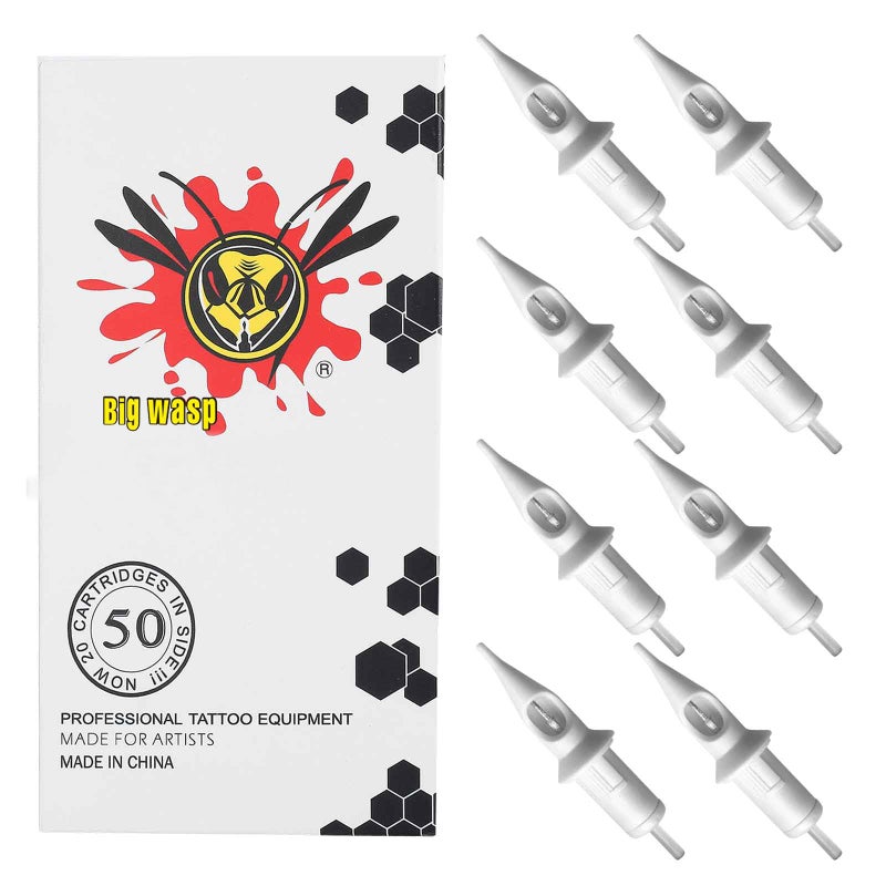 BIGWASP 50 قطعة من خراطيش إبر الوشم القابلة للتصرف مختلطة دائرية 3RL 5RL 7RL 9RL 11RL (50 قطعة #10 Bugpin RL) - Image 1